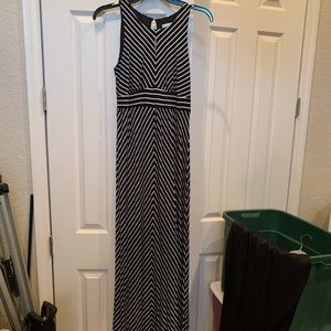 Loft, medium, black/white stripe sundress